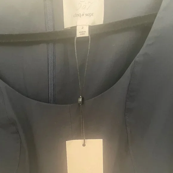 CINQ A SEPT ETHEL A-LINE BABYDOLL DRESS NAVY BLUE SIZE 2 NWT - Picture 8 of 16